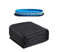 VEVOR Ovale Rivestimento per Piscina, Rivestimento per Piscine Fuori Terra, Tappetino Piscina Extra Spesso, Materiale Tessuto Geotessile Durevole Sottofondo, 457 x 914 cm 180 g/m² Nero