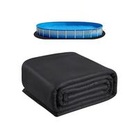 VEVOR Ovale Rivestimento per Piscina, Rivestimento per Piscine Fuori Terra, Tappetino Piscina Extra Spesso, Materiale Tessuto Geotessile Durevole Sottofondo, 457 x 914 cm 180 g/m² Nero