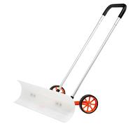 VEVOR Pala Neve con Ruote Larghezza Lama 94cm per Vialetto Ingresso di Porta Marciapiedi, Spintore di Neve con Ruote per il Vialetto, Spazzaneve a Rotelle Pala da 94cm Manico in Alluminio a Forma di U