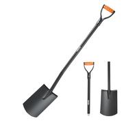 VEVOR Pala Quadrata, Pala Piatta 1220 mm, Pale da Trasferimento con Lama in Lega di Acciaio e Impugnatura a D Antiscivolo, Staccabile, per Giardinaggio, Edilizia, Scavi e Rimozione della Neve