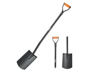 VEVOR Pala Quadrata, Pala Piatta 1220 mm, Pale da Trasferimento con Lama in Lega di Acciaio e Impugnatura a D Antiscivolo, Staccabile, per Giardinaggio, Edilizia, Scavi e Rimozione della Neve