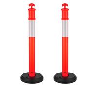 VEVOR Pali Delimitatori di Traffico, 2 Pezzi, Paletti di Sicurezza Stradale da 1140 mm con Base Riempibile e Strisce Riflettenti, Pali Delimitatori Resistenti per Cantieri Edili, Parcheggi, Rosso