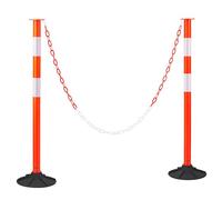 VEVOR Pali Delimitatori del Traffico 871 mm Base Appesantita e Catene 2 Pezzi