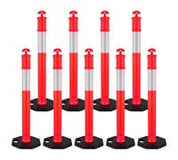 VEVOR 9 Pezzi Pali Delimitatori Traffico 1140 mm Paletti Base Ponderata Rosso
