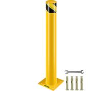 VEVOR Pali di Sicurezza Barriera di Sicurezza 4-1/2", Tubo Giallo con Rivestimento in Polvere Barriera di Sicurezza in Acciaio con 4 Bulloni di Ancoraggio per Traffico