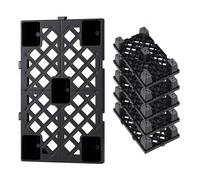 VEVOR Pallet in Plastica, Set da 6 Pedane ad Incastro Impilabili e Impermeabili, con Griglia Traspirante, per Cantina, Magazzino e Supermercato, Portata Statica 1000 kg/m², 50 x 30,5 x 10 cm, Nero