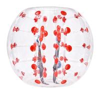 VEVOR Palla Gonfiabile per Urto, Palla Antiurto per Paraurti, 1 Pezzo, 1,2 x 1,03 m, Palla di Rimbalzo a Bolle per Corpo in PVC, per Attività all'Aperto, Trasparente + Punti Rossi