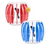 VEVOR Pallone Gonfiabile Trasparente per Bambini Altezza 0,9 m Blu Rosso | Divertimento Sportivo per Giardino, Campeggio, Picnic, Parco, Prato, Palla da Sumo, Set 2 pezzi, 2 Colori, in PVC Rinforzato