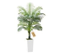 VEVOR Palma Areca Artificiale 1524 mm, Pianta Tropicale Finta con Fioriera Bianca Alta, Pianta Finta in Seta da Pavimento in Vaso, Grandi Alberi per Casa, Ufficio, Soggiorno, Interno ed Esterno