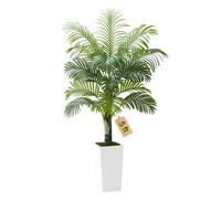 VEVOR Palma Areca Artificiale 1524 mm, Pianta Tropicale Finta con Fioriera Bianca Alta, Pianta Finta in Seta da Pavimento in Vaso, Grandi Alberi per Casa, Ufficio, Soggiorno, Interno ed Esterno