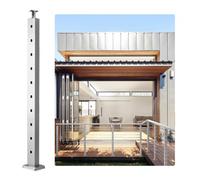 VEVOR Palo per ringhiera per cavi, Palo per ringhiera per ponte in acciaio con foro orizzontale, 11 fori preforati, Palo per ringhiera per cavi in acciaio inossidabile SUS304, LGZYY91.42.551C3JV0