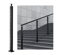 VEVOR Palo per Ringhiera per Scale, Palo per parapetto Fori Inclinati a 30 Gradi, 12 Fori Preforati, Palo Ringhiera Acciaio Inox 106,7x5x5 cm, Nero, 1JZLGZ106755Y9XMJV0