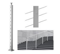 VEVOR Palo per Ringhiera per Scale, Palo per Parapetto Fori Inclinati a 30 Gradi, 12 Fori Preforati, Palo Ringhiera Acciaio Inox 106,7x5x5 cm, Argento, 1JZLGZ1067556VUN5V0