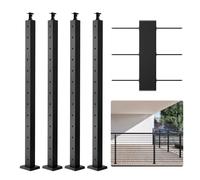 VEVOR Palo Ringhiera Cavi Ponte Nero 4 Pezzi 106,7x5x5 cm 4JZLGZ106755EAEN9V0