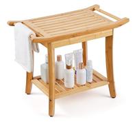 VEVOR Panca da Doccia in Bambù 610 x 350 x 480 mm Sgabello da Doccia per Bagno