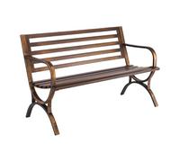 VEVOR Panca da Esterno, 127 cm, Struttura in Acciaio al Carbonio con Schienale a Doghe e Braccioli con Bordo Arrotondato, Panca da Esterno Resistente alle Intemperie per Patio, Giardino, Parco