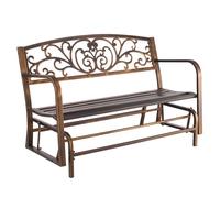 VEVOR Panca da Esterno, 127 cm, Struttura in Acciaio al Carbonio con Schienale in Ghisa e Braccioli con Bordo Arrotondato, Panca da Esterno Resistente alle Intemperie per Patio, Giardino, Parco