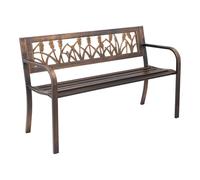 VEVOR Panca da Esterno, 127 cm, Struttura in Acciaio al Carbonio con Schienale in Plastica con Motivo Floreale e Braccioli con Bordo Arrotondato, Panca da Esterno alle Intemperie per Patio