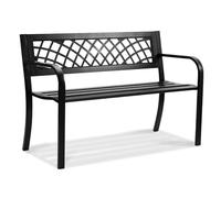 VEVOR, Panca da giardino in metallo per esterni, 117 cm, colore: nero