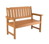 VEVOR Panca da Giardino, Panca da Esterno in Plastica Lunghezza 128 cm Capacità di Carico da 363 kg, Sedia per Esterno con Schienale Braccioli per Cortile, Parco, Giardino, Colore Legno Naturale