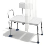 VEVOR Panca da Vasca da Bagno Carico max 180 kg, Sedia per Trasferimento Vasca da Bagno con Braccioli Schienale, Sedile da Doccia Altezza Regolabile per Anziani Pazienti Mobilità Ausiliare Box Doccia