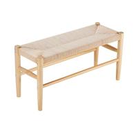 VEVOR Panca in Rattan, Panca in Rattan in Legno da 80 cm, Panca da Ingresso con Gambe in Quercia, Panca Boho per i Piedi della Camera da Letto con Rattan Intrecciato a Mano, per Soggiorno, Cucina
