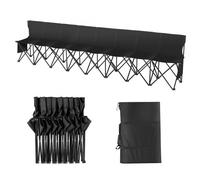 VEVOR Panca Pieghevole Portatile Pieghevole 8 Posti, Sedia da Campeggio per Esterni con Borsa per Trasporto e Schienale, Panca da Campo per Sport Calcio Pesca, Seduta Istantanea Senza Montaggio, Nero