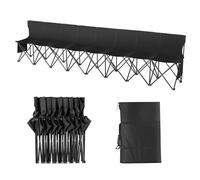 VEVOR Panca Pieghevole Portatile Pieghevole 8 Posti, Sedia da Campeggio per Esterni con Borsa per Trasporto e Schienale, Panca da Campo per Sport Calcio Pesca, Seduta Istantanea Senza Montaggio, Nero