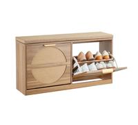 VEVOR Panca Portascarpe 988 x 240 x 500 mm, Panca d'Ingresso Scarpiera Stile Rattan, Scarpiera con Cuscini 4 Scomparti Ante in Rattan Capacità di Carico 200 kg, per Ingresso, Corridoio