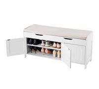 VEVOR Panca scarpiera 1050 x 350 x 503 mm - contenitore sollevabile, cuscino, 3 scomparti, nero