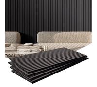 VEVOR Pannelli Acustici a Doghe in Legno 1200 x 600 mm Pannelli da Parete in Legno, Accenti MDF per Decorazione Pareti Interne, Pannelli da Parete in Finto Legno per Riduzione del Rumore, Quercia Nera