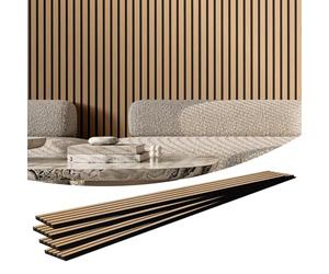 VEVOR Pannelli Acustici a Doghe in Legno 2400 x 200 mm Pannelli da Parete in Legno MDF con Accenti per Decorazione Pareti Interne, Pannelli da Parete in Finto Legno, Riduzione di Rumore, Rovere Chiaro
