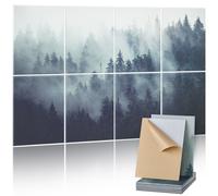 VEVOR Pannelli Acustici Artistici Autoadesivi 40x30x1 cm 8 Pezzi Foresta