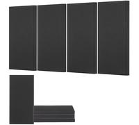 VEVOR Pannelli Acustici Murali Fonoassorbenti Autoadesivi, Pannelli Fonoassorbenti in Fibra di Vetro Bianca 4,36 kg, per Studi, Uffici, Sale Riunioni, 4 Pezzi 600 x 300 x 50 mm, Nero