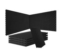 VEVOR Pannelli Acustici in Schiuma, Pannelli Fonoassorbenti da Parete a Forma Uovo, Pannelli Acustici Resistenti Fuoco, Pannelli Fonoassorbenti per Pareti e Soffitti, 2 Pezzi 1200 x 600 x 50 mm, Nero