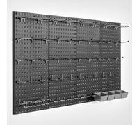 VEVOR Pannelli Forati in Metallo, Pannello Forato 609,6 x 304,8 x 19 mm, 4 Pannelli, Organizer da Parete per Pannelli Forati in Acciaio Resistente, per Soggiorno, Garage, Banco da Lavoro, Ufficio
