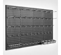 VEVOR Pannelli Forati in Metallo, Pannello Forato 609,6 x 304,8 x 19 mm, 4 Pannelli, Organizer da Parete per Pannelli Forati in Acciaio Resistente, per Soggiorno, Garage, Banco da Lavoro, Ufficio