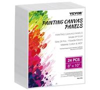 VEVOR Pannelli in Tela per Dipingere, Tele Bianche per Dipingere, Pannelli in Tela per Schizzi, Pittura Acrilica, Pittura a Olio, Acquerello, Tele per Dipingere Professionale 203 x 254 mm 24 Pezzi