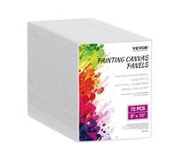 VEVOR Pannelli in Tela per Dipingere, Tele Bianche per Dipingere, Pannelli in Tela per Schizzi, Pittura Acrilica, Pittura a Olio, Acquerello, Tele per Dipingere Professionale 203 x 254 mm 72 Pezzi