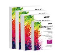 VEVOR Pannelli in Tela per Pittura 32 Pezzi, 4 Dimensioni 127x178 mm, 203x254 mm, 229x305 mm, 280x355 mm Pannelli in Tela per Pittura Acrilica, Pittura a Olio, Acquerello, Tele per Pittura Bianco