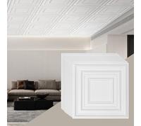 VEVOR Pannelli per Controsoffitto 605 x 605 mm Pannello per Soffitto, Confezione 12, Facile Installazione/Taglio, Pannelli per Soffitto in Plastica Adesivi, Decorazione di Casa, Motivo a Penna Bianca