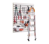 VEVOR Pannelli per Pareti a Doghe per Garage con Accessori, Pannello per Pareti a Doghe Regolabile, con Struttura di Accoppiamento e Taglio Fai da Te Stoccaggio, Bianco 1220 x 1220 x 18 mm