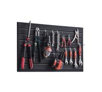 VEVOR Pannelli per Pareti a Doghe per Garage con Design Modulare, Pannello per Pareti a Doghe Regolabile, con Struttura di Accoppiamento e Taglio Fai da Te, Nero 1225 x 645 x 20 mm