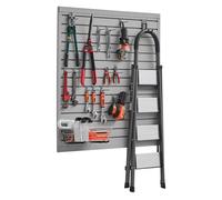 VEVOR Pannelli per Pareti a Doghe per Garage con Disegno Modulare, Pannello per Pareti a Doghe Regolabile, con Struttura di Accoppiamento e Taglio Fai da Te, Grigio 1230 x 1235 x 20 mm