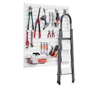 VEVOR Pannelli per Pareti a Doghe per Garage con Disegno Modulare, Pannello per Pareti a Doghe Regolabile, con Struttura di Accoppiamento e Taglio Fai da Te, Bianco 1230 x 1235 x 20 mm