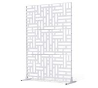 VEVOR Pannelli per Privacy in Metallo 120x50,8x193 cm Schermi Pannelli per Privacy all'Aperto, Fendivista Divisorio per Esterno Indipendente, Recinzione Decorativa 3 Schermi da Giardino, Bianco