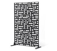 VEVOR Pannelli per Privacy in Metallo 120x50,8x193 cm Schermi Pannelli per Privacy all'Aperto, Fendivista Divisorio per Esterno Indipendente con Supporto, Recinzione Decorativa 3 Schermi da Giardino