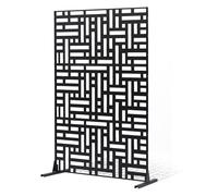 VEVOR Pannelli per Privacy in Metallo 120x50,8x193 cm Schermi Pannelli per Privacy all'Aperto, Fendivista Divisorio per Esterno Indipendente con Supporto, Recinzione Decorativa 3 Schermi da Giardino