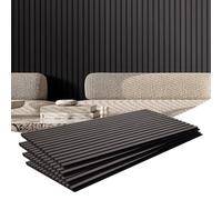 VEVOR Pannello Acustico in Legno MDF 1200 x 600 mm - Doghe da Parete per Decorazione Interna e Riduzione del Rumore, Quercia Nera