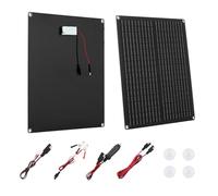 VEVOR Pannello Caricabatteria Solare da 30 W 12 V, Caricabatteria Solare Regolatore Integrato 3 Cavi di Collegamento, Impermeabile IP67, Portatile per Camper, Auto, Moto, Barche, Furgoni